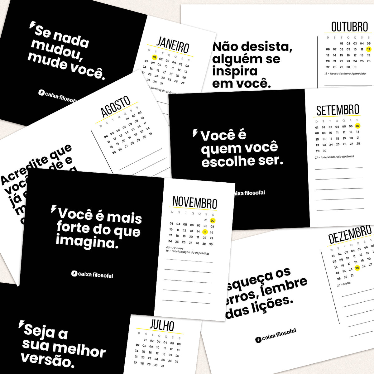Kit Calendário Filosofal